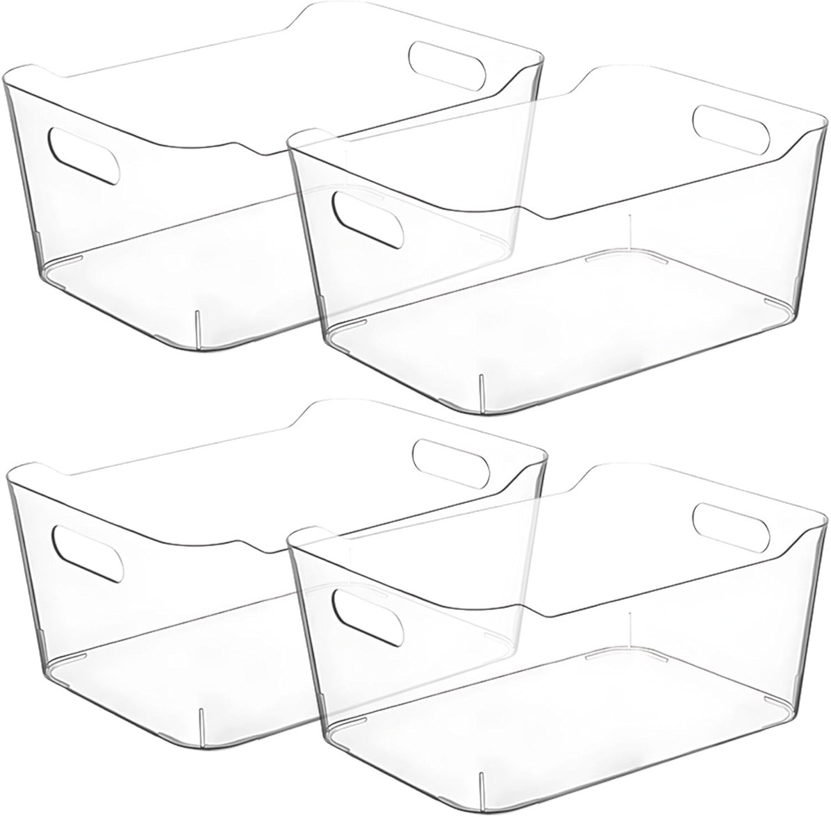 Clear Storage Bins, Pantry Organizers and Storage Containers Fridge Organizer Bins Kitchen Organization Cabinet Organizer Bin for organizing Cleaning Supplies Home Kitchen Refrigerator Containers - Product Image