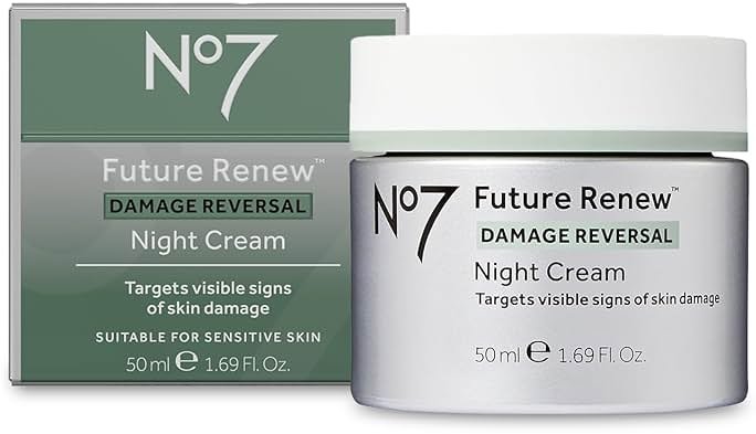 No7 Future Renew Damage Reversal Night Cream - Anti Aging Face Moisturizer - Infused with Peptide Technology to Reverse Visible Signs of Damage - Skin Barrier Repair for Dry Skin (1.69 Oz) - Product Image