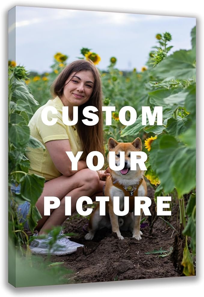 Custom Canvas Prints with Your Photos Framed Canvas Customized Wall Art Personalized Canvas Pictures for Pet/Family Gifts for Mom/Men/Women 8 x 10 - Product Image