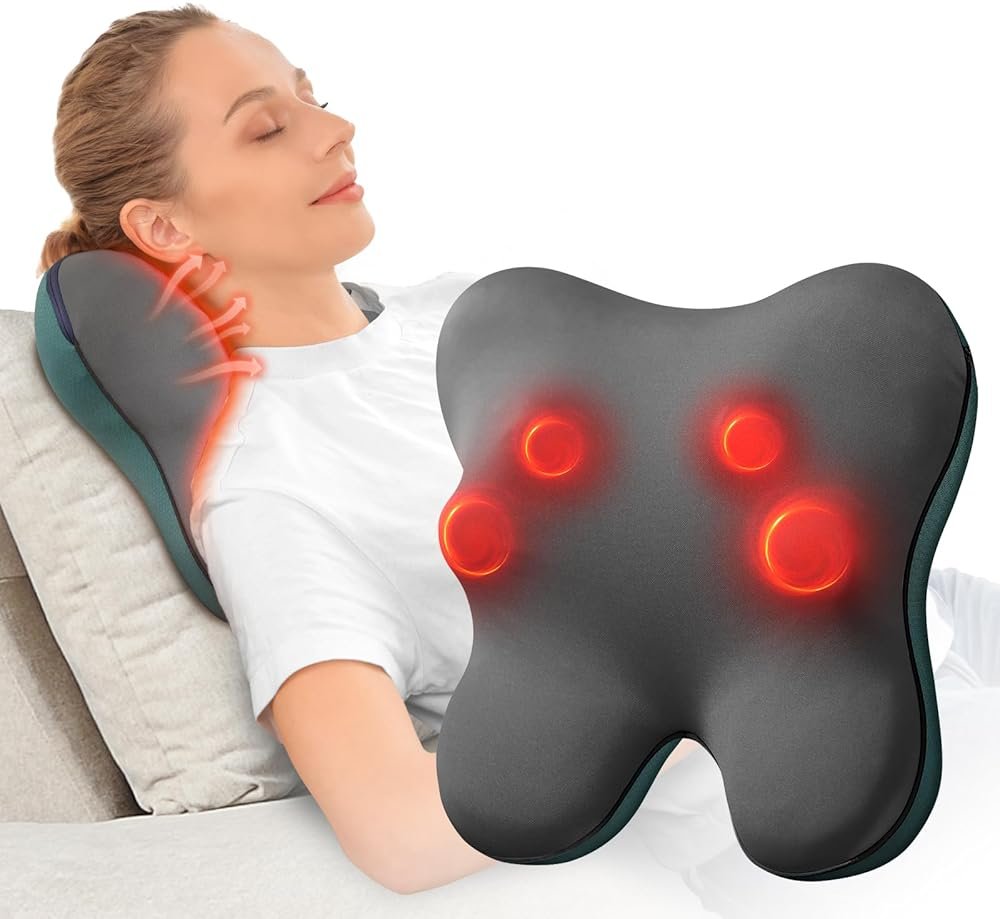 BOB AND BRAD Back Massager with Heat FSA Eligible/HSA Eligible, EZBack Corded Back Massager for Pain Relief Deep Tissue, Shiatsu Back and Neck Massage Pillow, Soothing Full-Body Relief for Women Men - Product Image