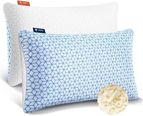 Love Attitude Shredded Memory Foam Pillows King Size Set of 2, Cooling Pillow Firm and Soft Adjustable for Side Back Stomach Sleepers - Product Image