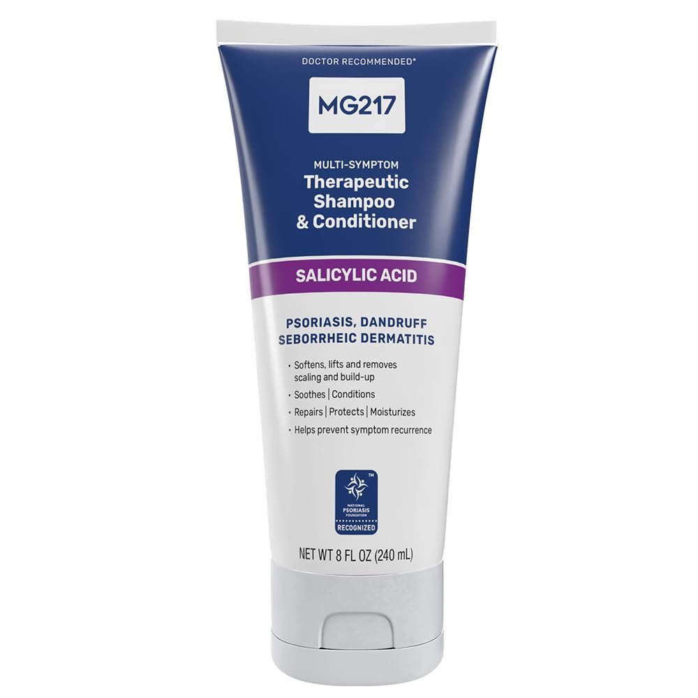 MG217 Psoriasis Shampoo and Conditioner with Salicylic Acid, Therapeutic Scalp Treatment, Softens, Lifts, Removes Scaling, Psoriasis Scalp Treatment, Salicylic Acid Shampoo and Conditioner, 8floz Tube - Product Image