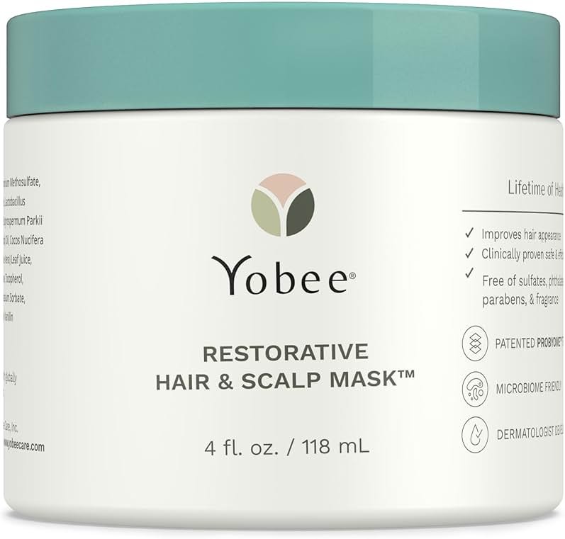 Yobee Restorative Scalp Mask - Dry Scalp Treatment Hair Mask - Probiotic Extracts, Organic Honey, Turmeric, Vitamin B12 - Natural Dry, Itchy, Sensitive Scalp and Dandruff Relief - for Adults, 4 fl oz - Product Image