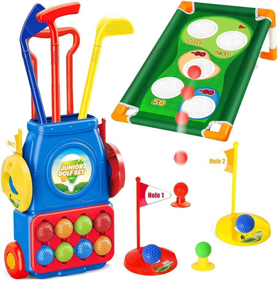 TOY Life Kids Golf Clubs Set 3-5 Toddler Golf Set for Age 5-8, Indoor and Outdoor Golf Toys Birthday Gift - Product Image
