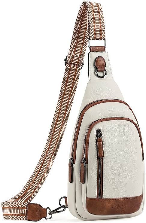 CLUCI Crossbody Bags for Women Men,Leather Sling Bag Cross Body Backpack for Woman Gifts for Women Birthday Unique - Product Image