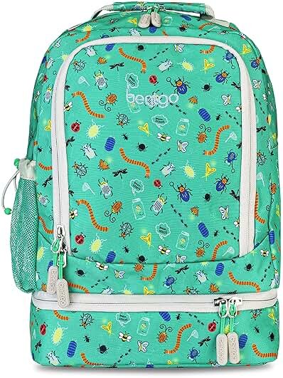 Bentgo Kids 2-in-1 Backpack & Insulated Lunch Bag - Durable 16” Backpack & Lunch Container in Unique Prints for School & Travel - Water Resistant, Padded & Large Compartments (Bug Buddies) - Product Image