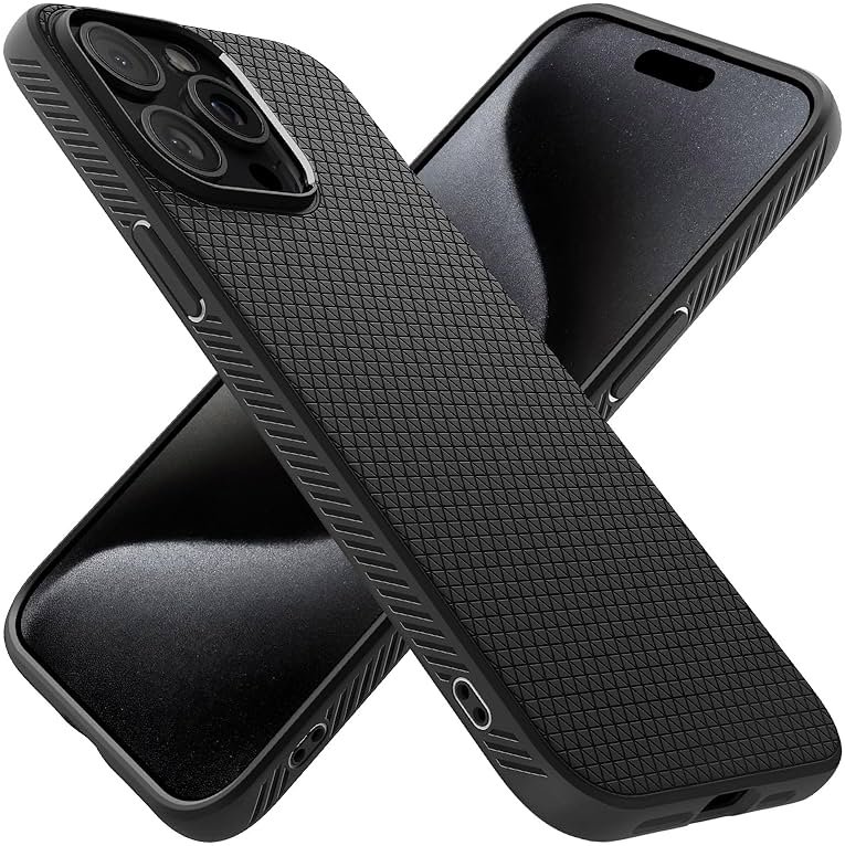 Spigen Liquid Air Designed for iPhone 15 Pro Max Case (2023) [Military-Grade Protection] - Matte Black - Product Image