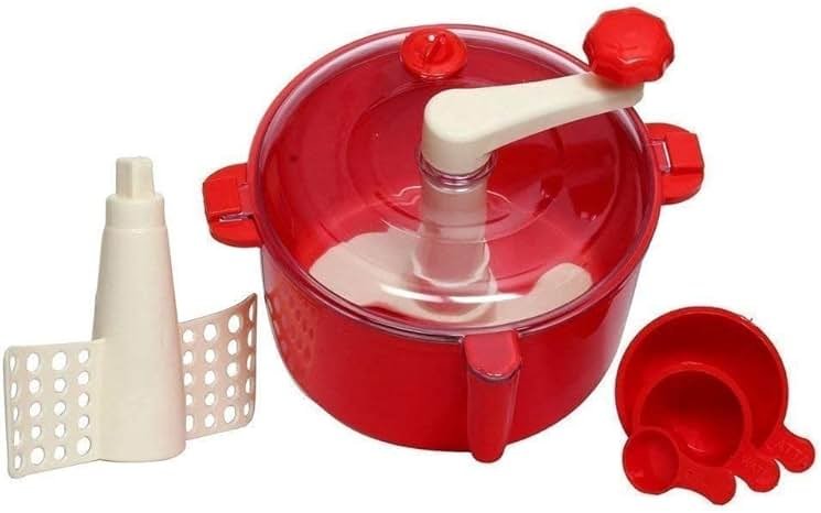 2 in 1 Plastic Atta Maker/Dough Maker Atta Roti Dough Maker, Beater/Churner - Made in India (Multicolor) Hand Operated Machine for Kitchen) - Product Image