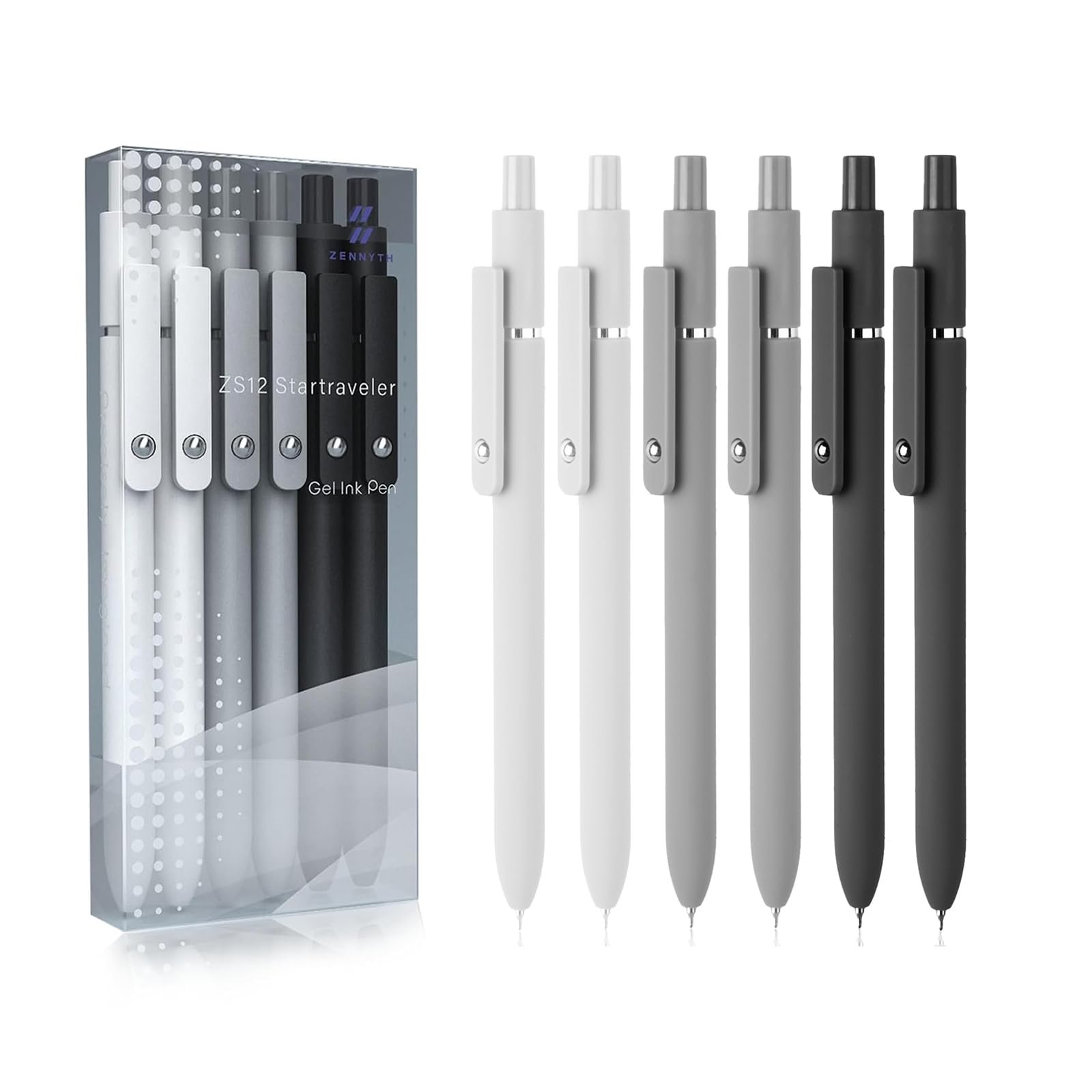 MIUTME 6Pcs Gel Pens, Retractable Gel Pens Quick Dry Ink Pens Fine Point Premium Smooth Writing Pens, Aesthetic Pens for School & Office Supplies - Product Image