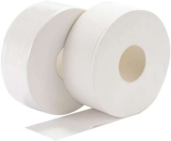 Plees 3-Ply Jumbo Commercial Toilet Paper Roll Bathroom Tissue, 8 in Diameter, 4 Rolls/Case, White - Product Image