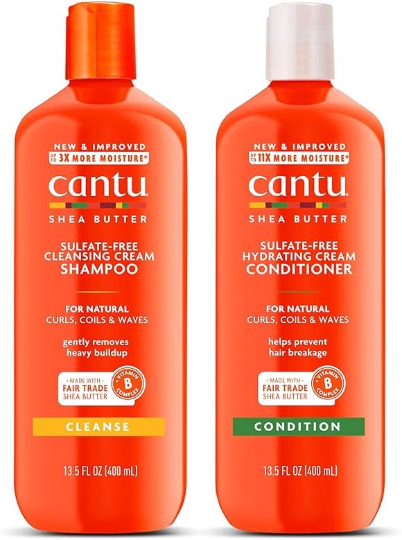 Cantu Shampoo & Conditioner with Shea Butter for Natural Hair, 13.5 fl oz (Pack of 2) - Product Image