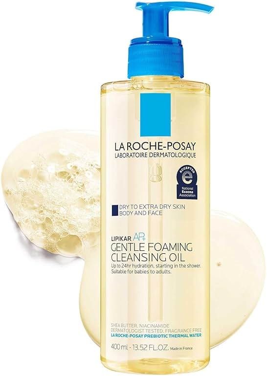 La Roche-Posay Lipikar AP+ Gentle Foaming Cleansing Oil, Gentle Oil Cleanser for Face and Body Formulated with Niacinamide, Long-Lasting 24-hour Hydration, Fragrance-Free & Soap Free - Product Image