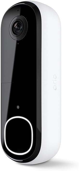Arlo Video Doorbell 2K (2nd Gen, Latest Release), Wireless or Wired, Package Detection, Person & Vehicle Recognition, 1-Month Secure Plan, 2-Way Audio, Night Vision, Head to Toe Video View - Product Image