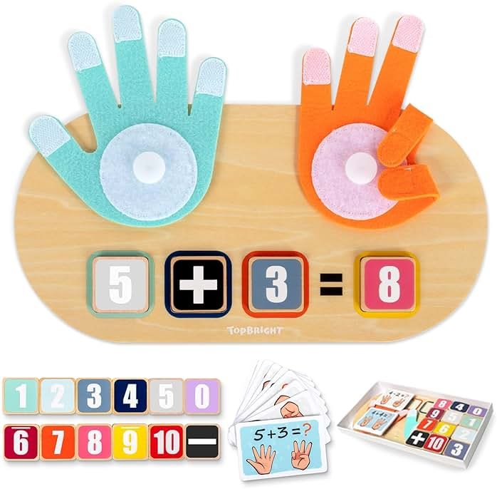 TOP BRIGHT Preschool Number Blocks Counting Toy for Toddlers 3-5 Year Old Boys Girls, Montessori Math Manipulatives, Educational Learning Gift with Storage Box - Product Image