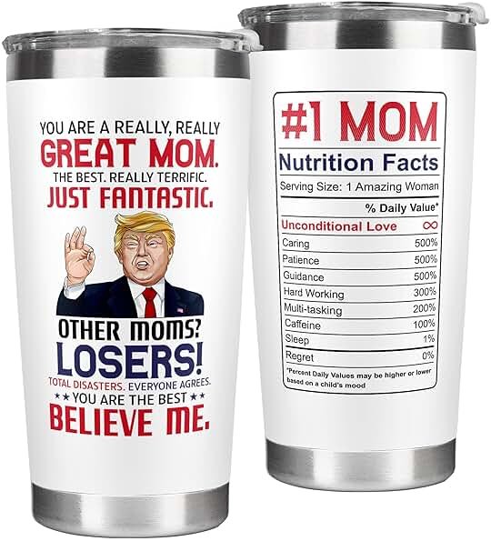 UMACVN Gifts for Mom from Daughter Son - Christmas Gifts for Mom Wife - Birthday, Christmas, Valentines Day Gift for Moms - Gift for Mama, Moms, Mother - 20 Oz Stainless Steel White Tumbler - Product Image