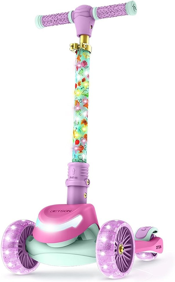 Jetson Character Kids Kick Scooter, LED Lights on Stem & Light-Up Wheels, Lightweight Frame, Height-Adjustable Handlebar, Lean-to-Steer System, Easy-Fold Mechanism - Product Image
