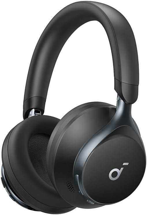 Soundcore by Anker, Space One, Active Noise Cancelling Headphones, 2X Stronger Voice Reduction, 40H ANC Playtime, LDAC Hi-Res Wireless Audio, Comfortable Fit, Clear Calls, Bluetooth 5.3 (Abyss Black) - Product Image