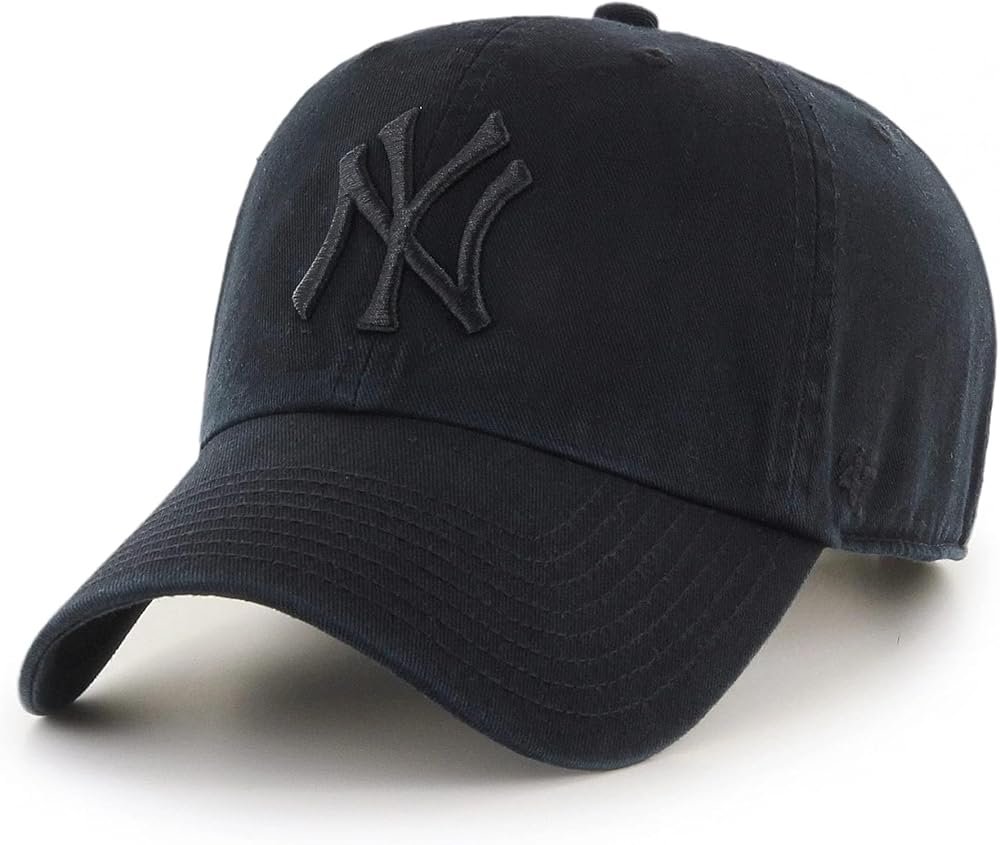47 MLB Black/Black Clean Up Adjustable Hat Cap, Adult One Size (New York Yankees) - Product Image