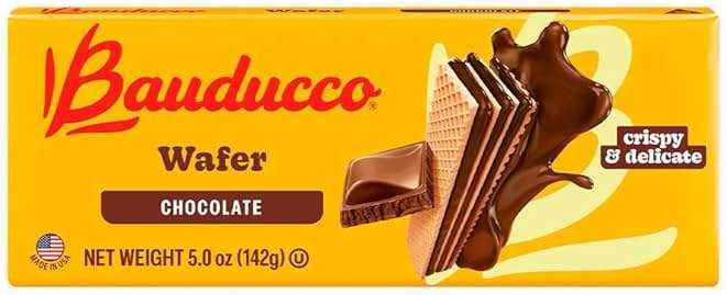 Bauducco Chocolate Wafers - Crispy Wafer Cookies With 3 Delicious, Indulgent, Decadent Layers of Chocolate Flavored Cream - Delicious Sweet Snack or Desert - 5.0 oz (Pack of 1) - Product Image