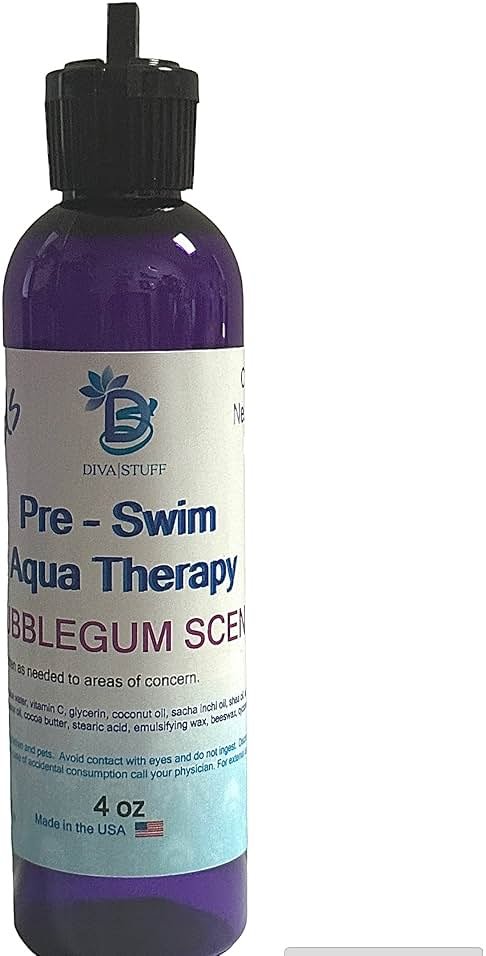 Diva Stuff Kids Pre-Swim Aqua Therapy Chlorine Neutralizing Body Moisturizing Lotion for Swimmers, Protects Skin from Chlorine & Salt Water, 4 oz - Made in the USA, Bubblegum Scent - Product Image