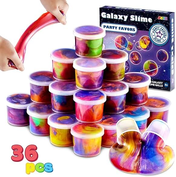 JOYIN Slime Party Favors, 36 Pack Galaxy Slime Cup - Stretchy, Non-Sticky, Mess-Free, Stress Relief, and Safe - Toys for Girls and Boys - Classroom Reward, Party Supplies - Product Image