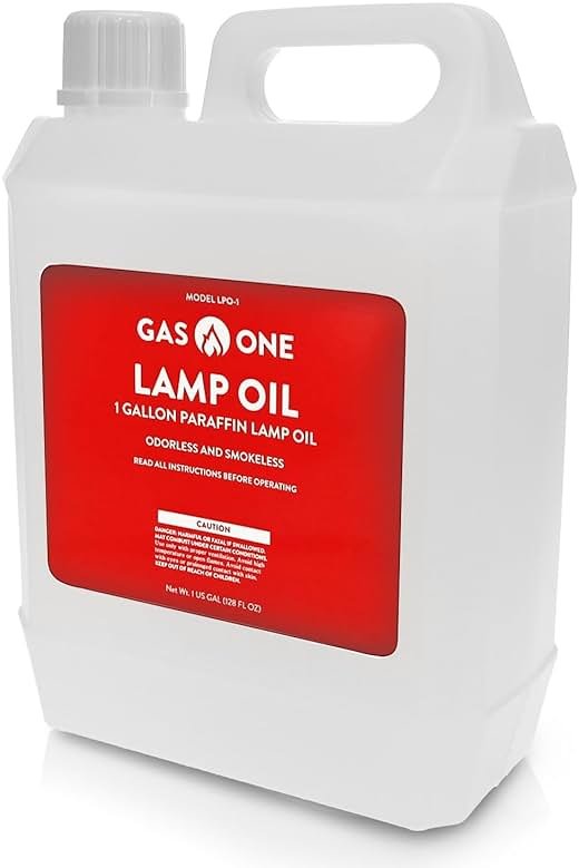 GasOne Liquid Paraffin Lamp Oil – 1 Gallon (128oz) Clear – Odorless, Smokeless Indoor Outdoor Fuel for Lanterns, Lamps, and Torches – Safe Packaging - Product Image