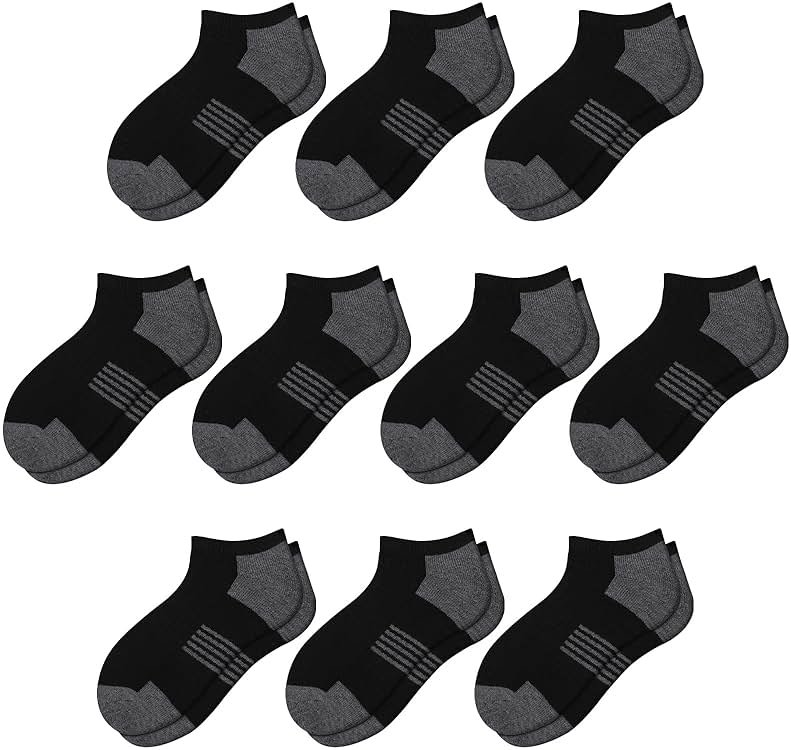 Comfoex 10 Pairs Boys Socks Low Cut Ankle Socks For Kids 8-10 4-6 6-8 Years Old Short Athletic Socks With Cushioned Sole - Product Image