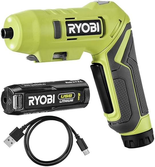 Ryobi ONE+ Cordless Screwdriver with Swivel Handle 4V (1x 2.0Ah) - Product Image