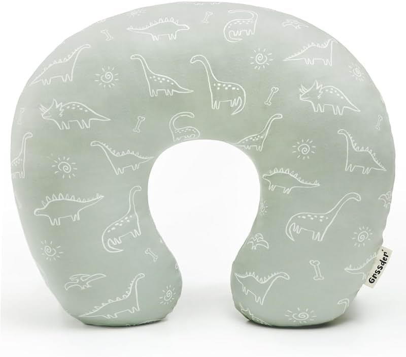 GRSSDER Nursing Pillow Cover Stretchy Minky Removable Nursing Covers for Breastfeeding Pillows, Ultra Soft Comfortable Slipcover for Boy and Girls, Dinosaurs Print - Product Image