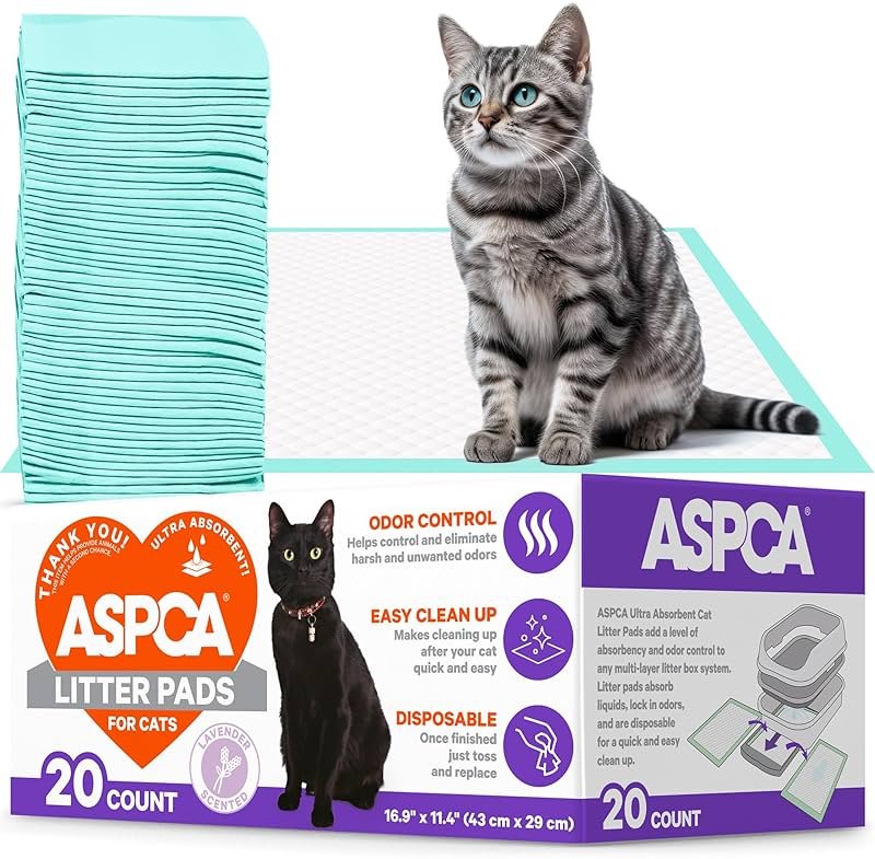 ASPCA Lavender Scented Cat Pad Refills for Litter Box System Size 16.9 x 11.4 Inch - Pack of 20 - Product Image