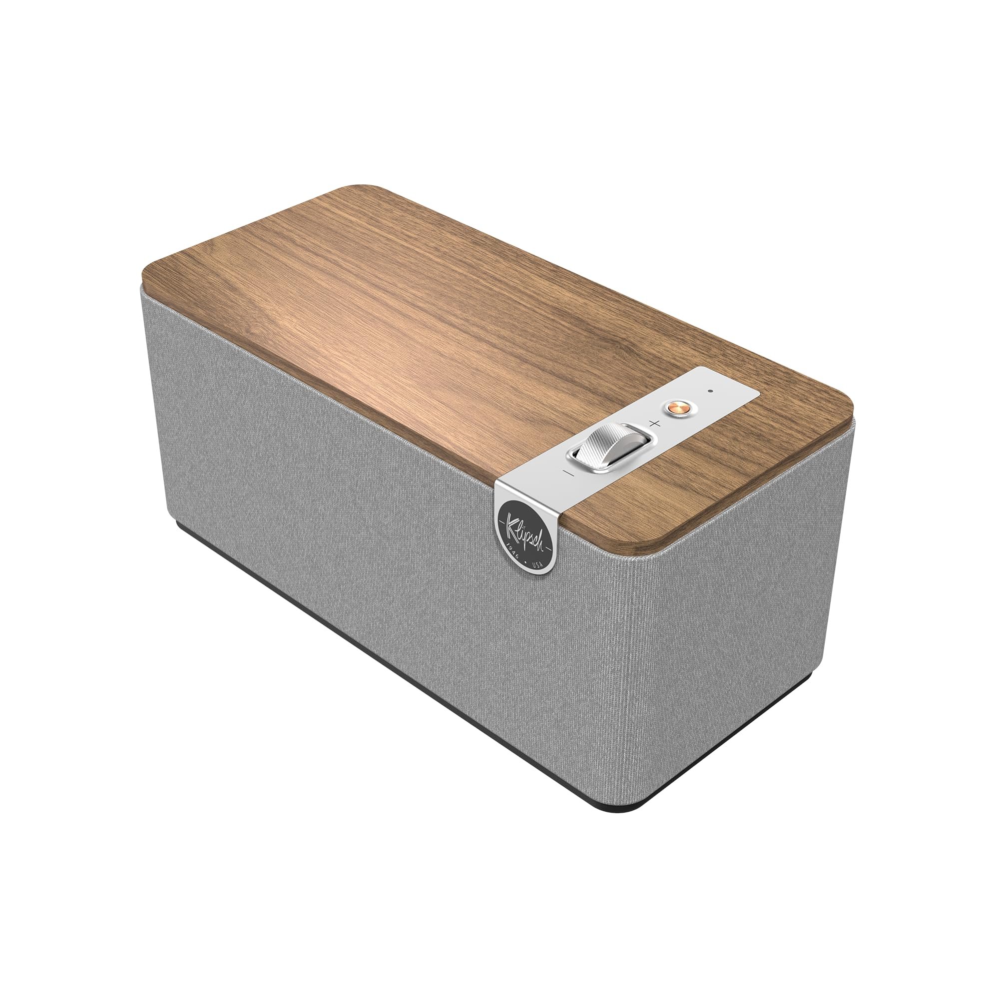 Klipsch The One Plus Premium Bluetooth Speaker System with Two 2.25” Full Range Drivers, 4.5” Woofer, Bluetooth 5.3 with Up to 40 ft. of Distance, Walnut - Product Image