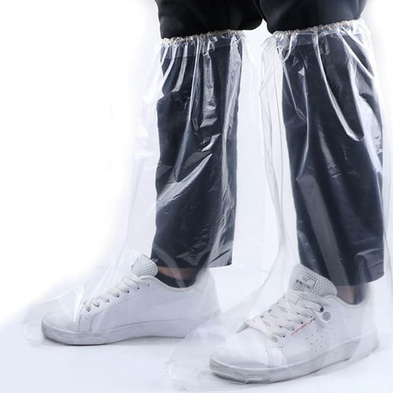 Fancystyle Disposable Plastic Boot and Shoe Covers 19 inch Tall Extra Large Resistant Water/Skid Resistant, Clear(80) - Product Image