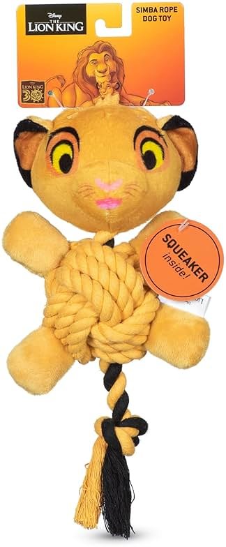 Disney for Pets The Lion King Simba Knotty Rope Pet Toy with Squeaker, 9in Dog Toys | Rope Tug Toy for Dogs Inspired by Simba of The Lion King - Product Image