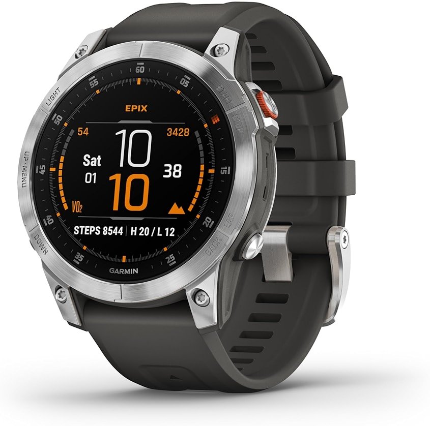 Garmin epix Gen 2, Premium Active smartwatch, Touchscreen AMOLED Display, Adventure Watch with Advanced Features, Slate Steel (Renewed) - Product Image