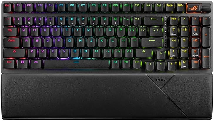ASUS ROG Strix Scope II 96 Wireless Mechanical Gaming Keyboard – 96% Full-Size, Tri-Mode Connectivity, Hot Swappable Pre-lubed ROG NX Snow Linear Switches, PBT Keycaps, RGB, PC/Mac Support-Black - Product Image