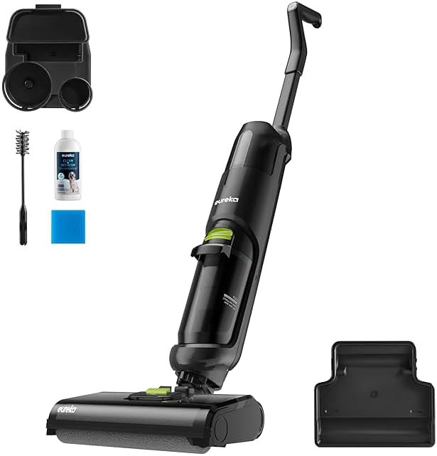 Eureka Wet Dry Vacuum Cleaner Cordless, Mop Vacuum Cleaner with Self-Cleaning System, Lightweight Hardwood Floors Vacuum for Pets and Sticky Messes, Black, NEW400 - Product Image