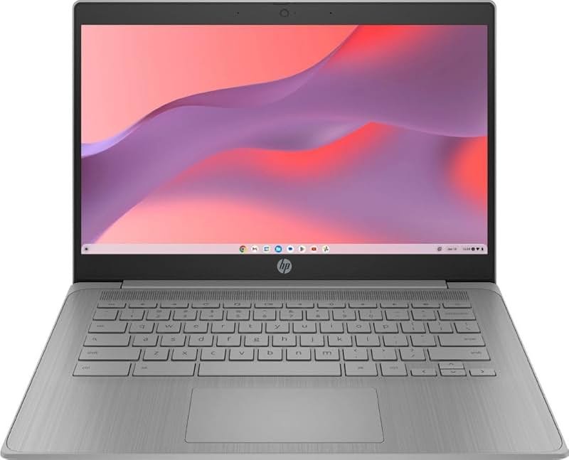 HP 2023 Chromebook Laptop, 14 Inch Display, Intel Celeron N4120 Processor, 4GB RAM, 64GB eMMC, Intel UHD Graphics 600, WiFi, Bluetooth, Chrome OS, Modern Gray - Product Image
