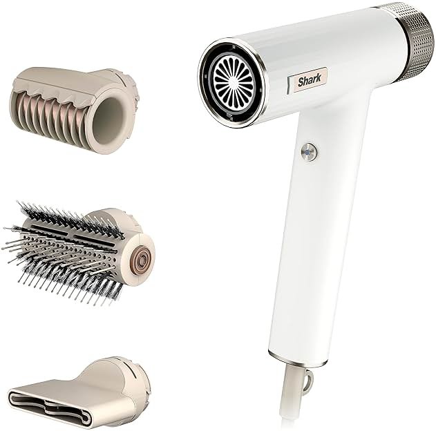Shark Hair Dryer | SpeedStyle | No Heat Damage Hair Styling Tool | 3 Styling Tools Included | Portable & Powerful Blow Dryer | Best for Straight & Wavy Hair | Silk | HD331 - Product Image