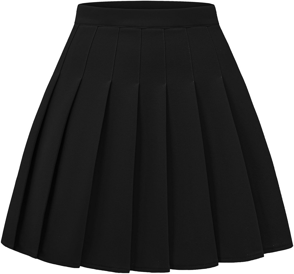 DRESS NICES Women Pleated Skirt A-Line Short Mini Basic Skirt School Uniform Cheerleader Skirts Skater Skirt - Product Image