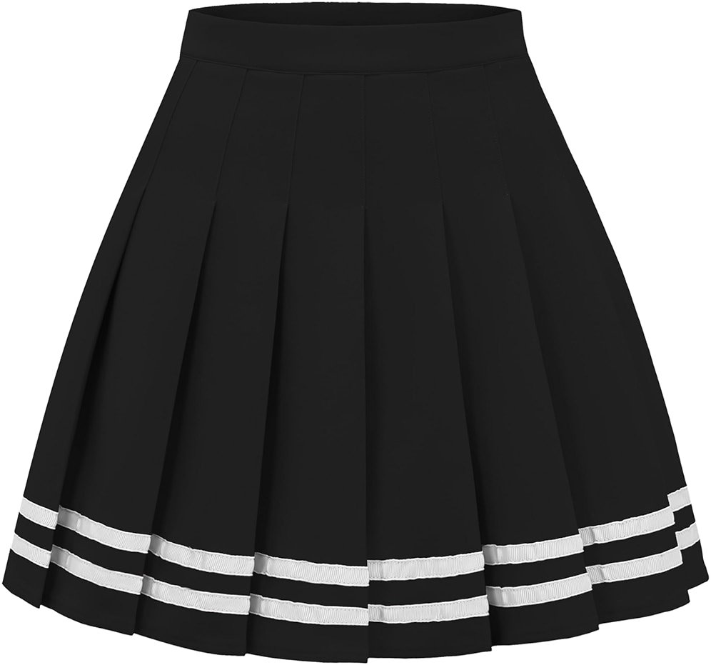 DRESS NICES Women Pleated Skirt A-Line Short Mini Basic Skirt School Uniform Cheerleader Skirts Skater Skirt - Product Image