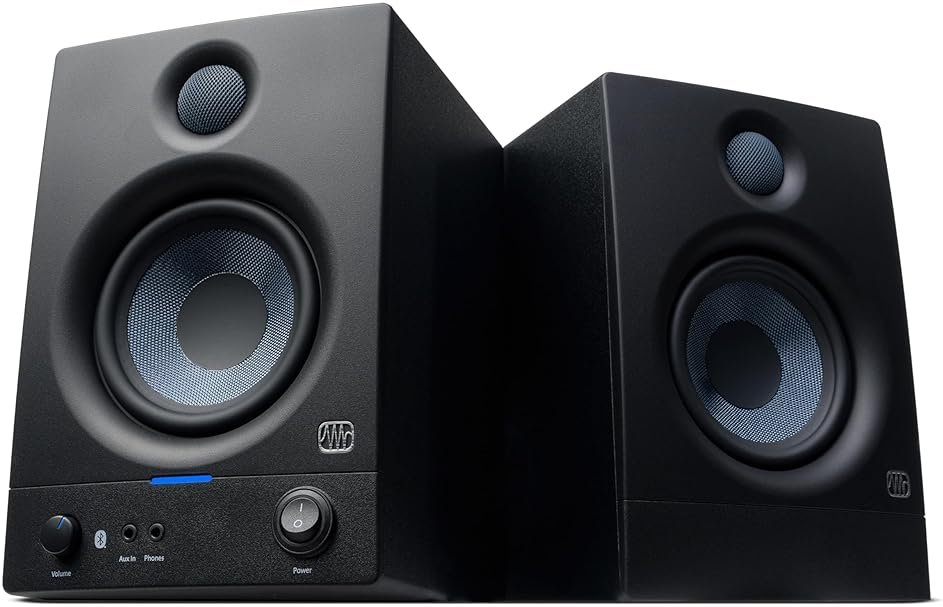 PreSonus Eris 4.5BT Bluetooth Studio Monitors, Pair — 4.5" Inch Powered Bookshelf Speakers, Stereo, Desktop Computer, Near Field Music Production, Audio Mixing Recording - Product Image