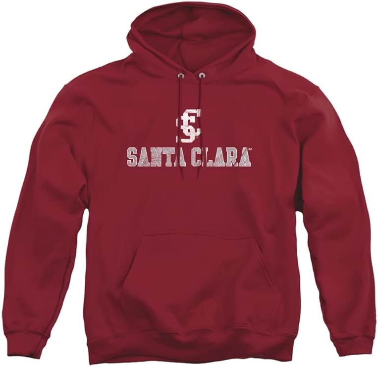 Santa Clara University Official Distressed Primary Logo Unisex Adult Pull-Over Hoodie - Product Image