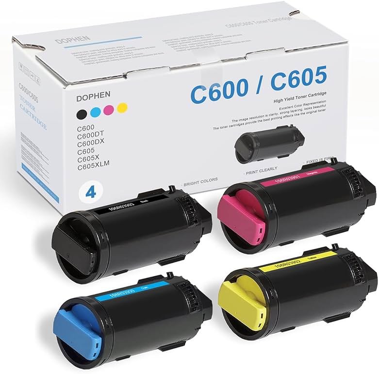 LOVPAIN VersaLink C600/C605 High Capacity Toner Cartridge (4 Pack, 1BK/1C/1M/1Y) - 106R03903 106R03900 106R03901 106R03902 Toner Replacement for Xerox VersaLink C600 C600DT C605 C605X Printer - Product Image