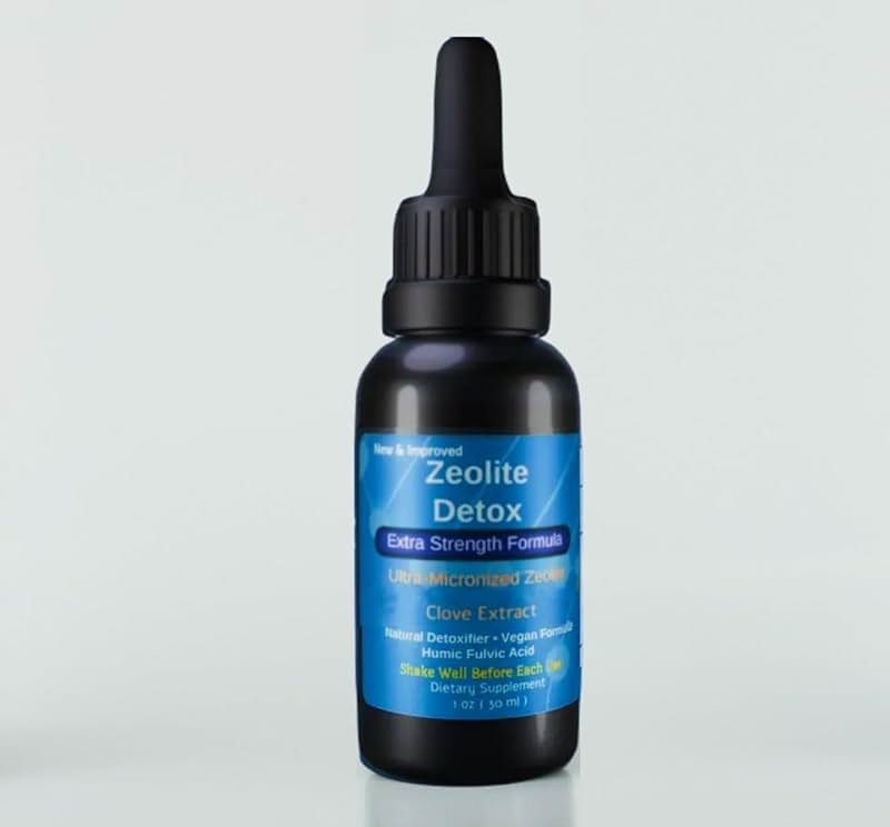 Liquified Zeolite Fulvic and Humic Acid Immune Gut Support Liquid Cleanser Zeolite 1 oz Glass Bottle exp 10/01/27 - Product Image
