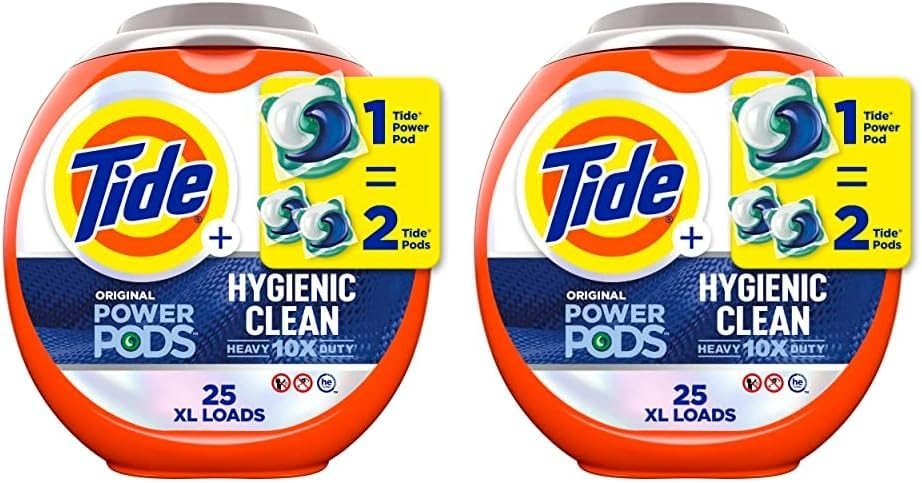 Tide Hygienic Clean Heavy 10x Duty Power PODS Laundry Detergent Pacs, Original, 25 count, For Visible and Invisible Dirt (Pack of 2) - Product Image