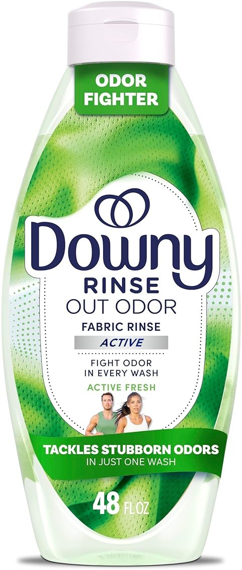 Downy RINSE & REFRESH Laundry Odor Remover and Fabric Softener for Activewear, Active Fresh Scent, 48 oz - Product Image