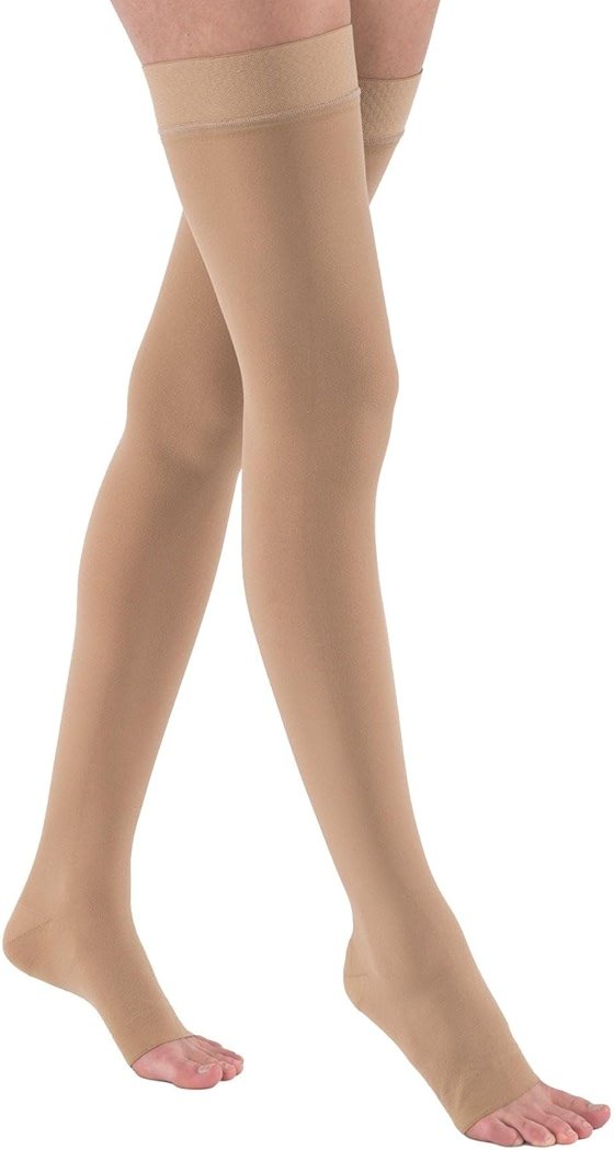 JOBST Relief 30-40 mmHg Compression Stockings, Thigh High Silicone Band, Open Toe | Compression Socks for Women/ Men for Tired - Product Image