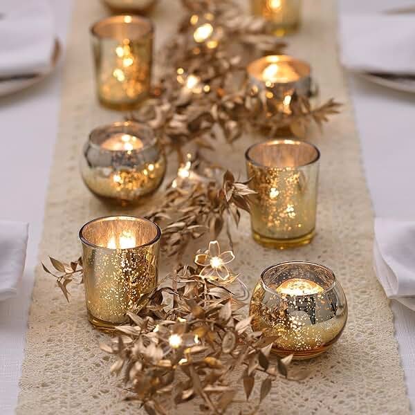 36 pcs Gold Votive Candle Holders & 36pcs Bowl Votive Candle Holder - Product Image
