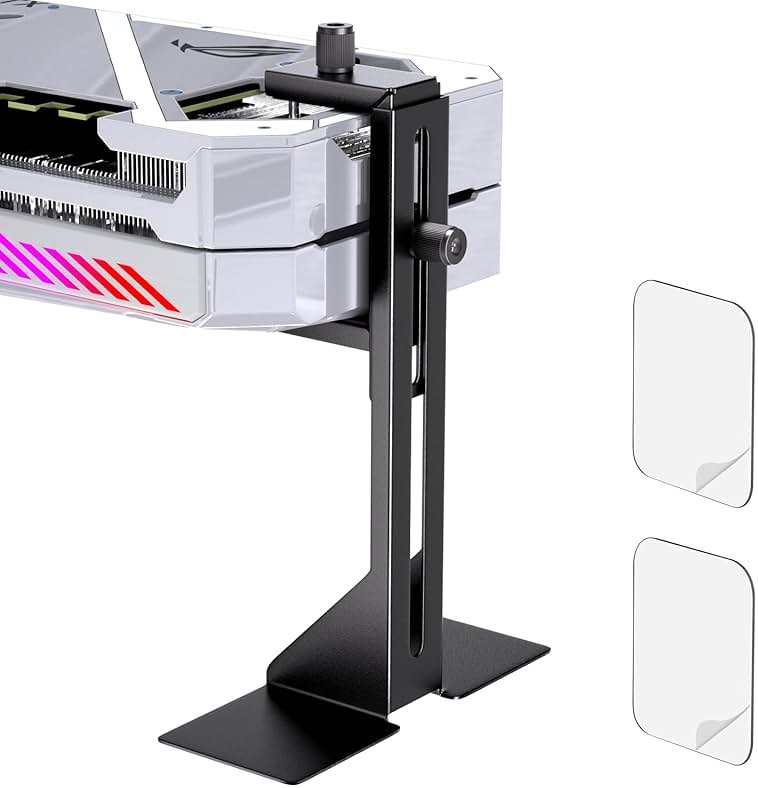 GPU Support Bracket, Graphics Card Support, GPU Brace, Video Card Holder Bracket with Bottom Adhesive, GPU Stand, Adjustable Anti Sag GPU Stand 35-120mm, Support GPU 4090 Thickness Support up to 75mm - Product Image