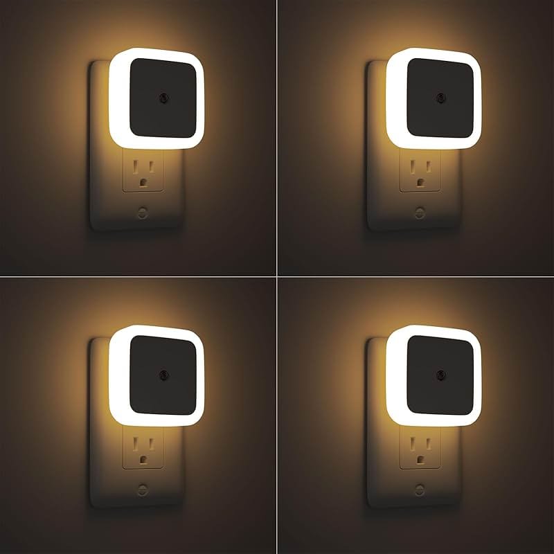 Sujeet Night Light, Night Lights Plug into Wall 4-Pack, Nightlight Plug in Night Lights, Dusk to Dawn Night Lamp Led Night Light for Bedroom, Bathroom, Hallway Warm White - Product Image